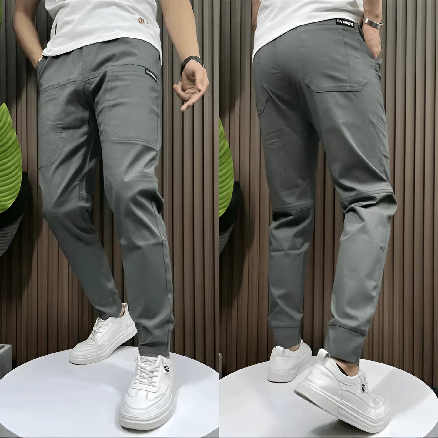 Men’s Stretch Cargo Trousers – Lightweight Casual Pants with Flexible Fit