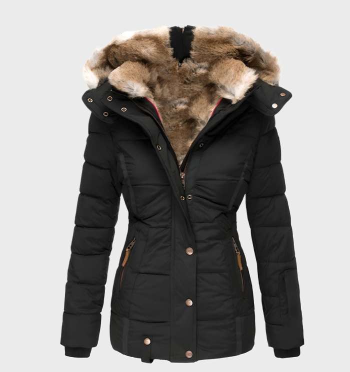 Women’s Slim Fit Winter Jacket with Hood – Water-Repellent & Insulated Coat