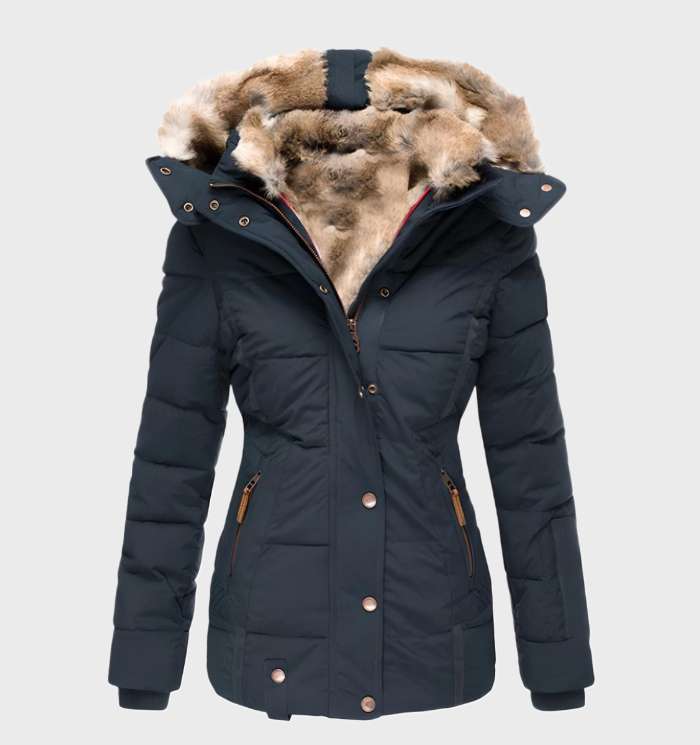 Women’s Slim Fit Winter Jacket with Hood – Water-Repellent & Insulated Coat
