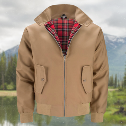 Men’s Harrington Jacket – Classic Zip-Up Casual Coat with Ribbed Cuffs