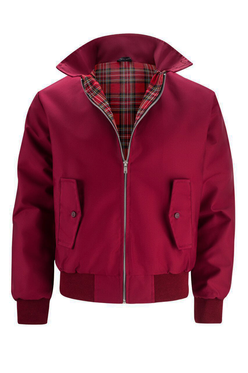 Men’s Harrington Jacket – Classic Zip-Up Casual Coat with Ribbed Cuffs