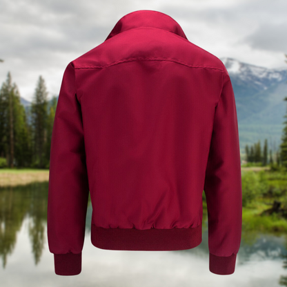 Men’s Harrington Jacket – Classic Zip-Up Casual Coat with Ribbed Cuffs