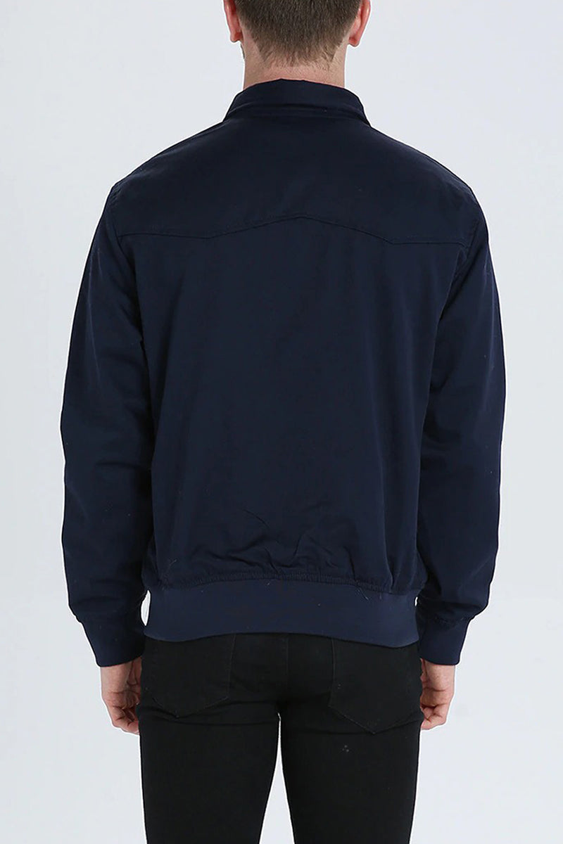 Men’s Harrington Jacket – Classic Zip-Up Casual Coat with Ribbed Cuffs