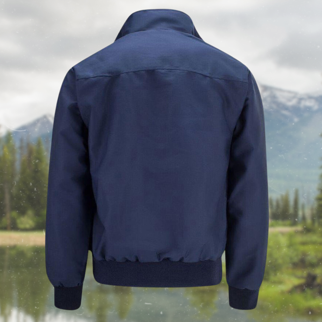 Men’s Harrington Jacket – Classic Zip-Up Casual Coat with Ribbed Cuffs