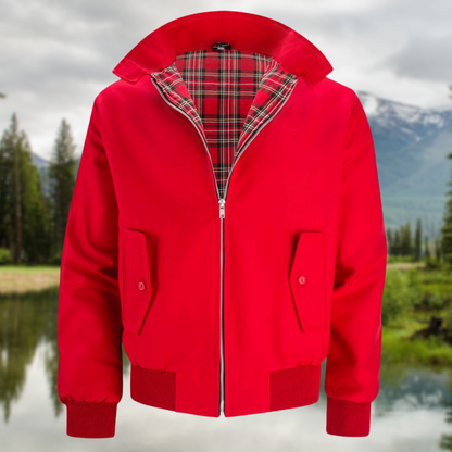 Men’s Harrington Jacket – Classic Zip-Up Casual Coat with Ribbed Cuffs