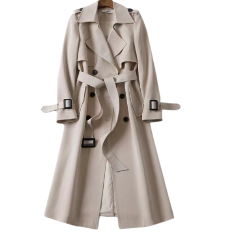 Women’s Trench Coat – Double-Breasted Long Winter Coat