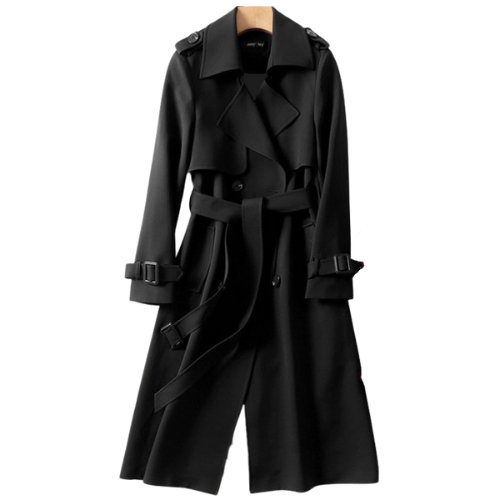 Women’s Trench Coat – Double-Breasted Long Winter Coat