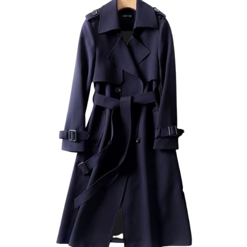 Women’s Trench Coat – Double-Breasted Long Winter Coat