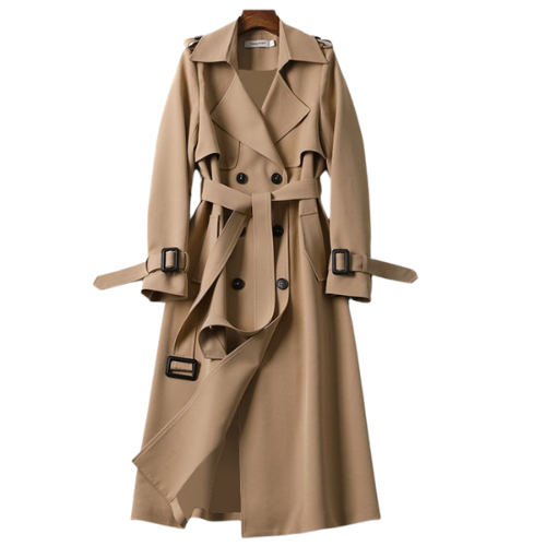 Women’s Trench Coat – Double-Breasted Long Winter Coat