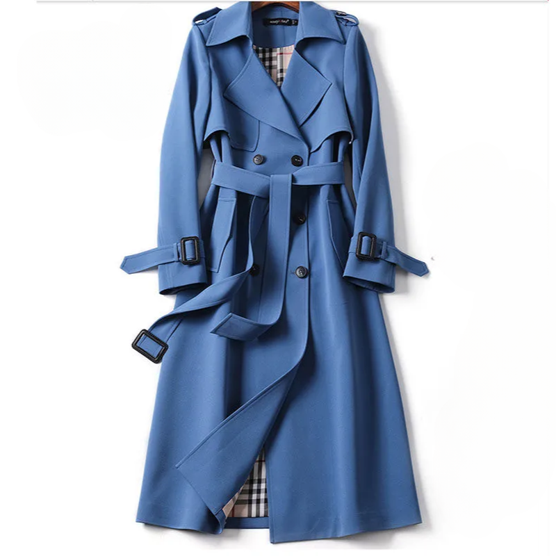 Women’s Trench Coat – Double-Breasted Long Winter Coat