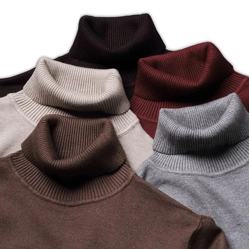 Men’s Turtleneck Sweater – Classic Knit Pullover with Long Sleeves